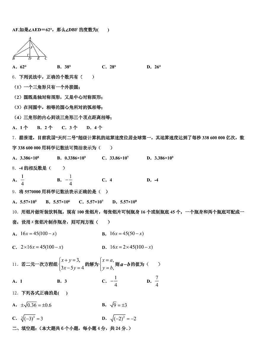 威海市文登区2024-2025学年中考数学全真模拟试题含解析第2页