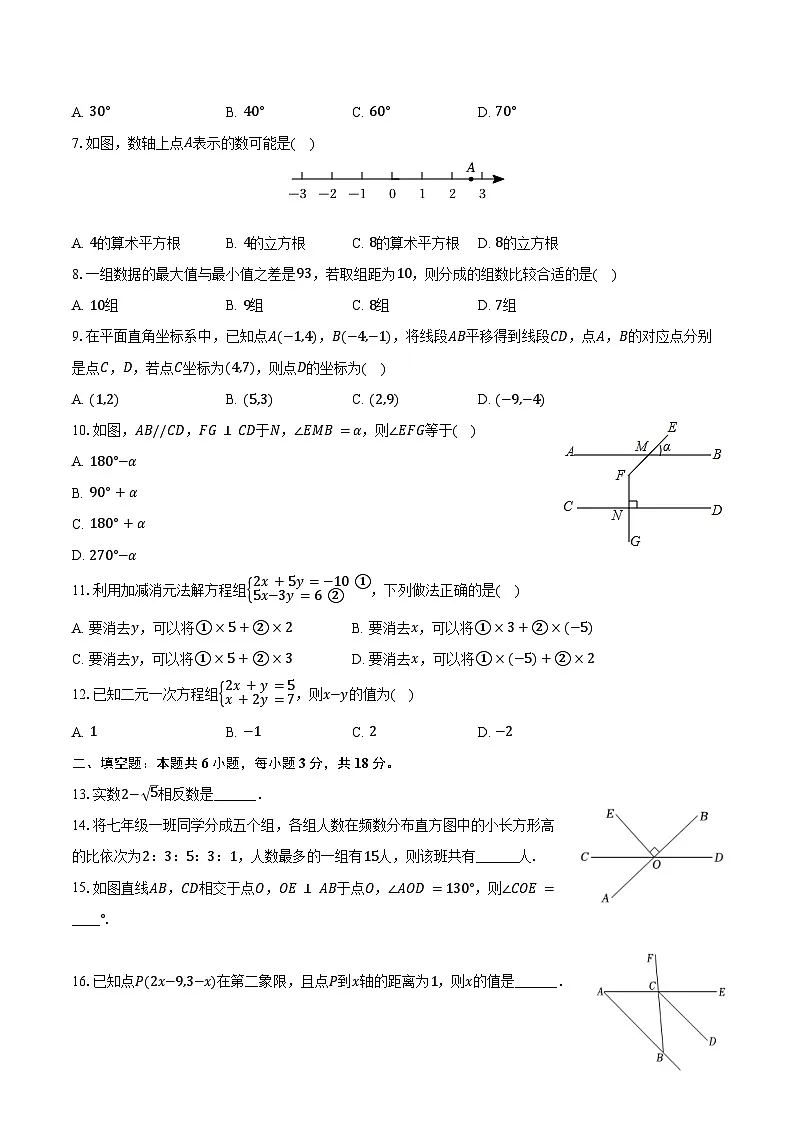 2024-2025学年天津市滨海新区七年级（下）期末数学试卷（含解析）第2页