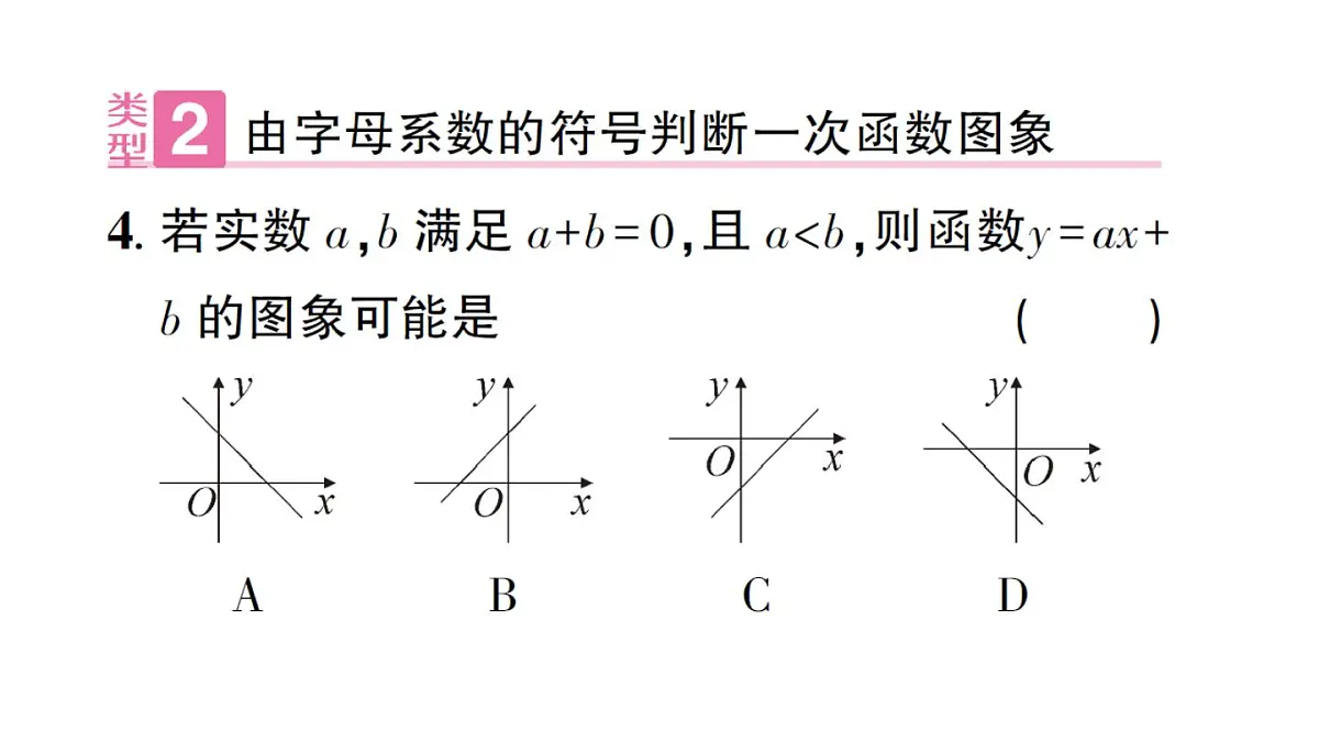 初中数学新沪科版八年级上册12.2专题3 一次函数的图象与字母系数的关系题型强化专题作业课件（含答案）（2025秋）第5页