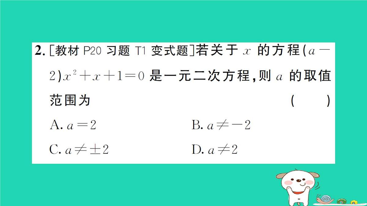 2025九年级数学上册第22章一元二次方程22.1一元二次方程作业课件新版华东师大版第3页