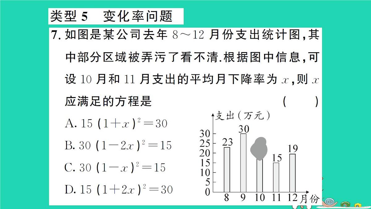 2025九年级数学上册第22章22.3实践与探索专题7一元二次方程的实际应用题型强化专题作业课件新版华东师大版第8页