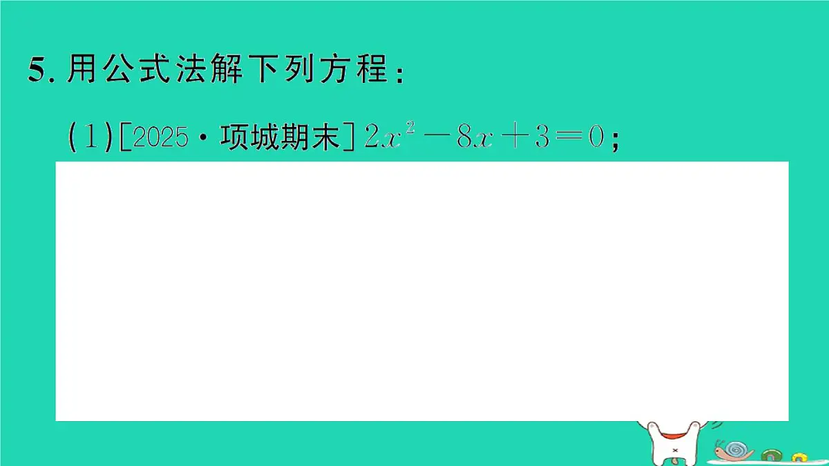 2025九年级数学上册第22章22.2一元二次方程的解法22.2.3公式法作业课件新版华东师大版第6页