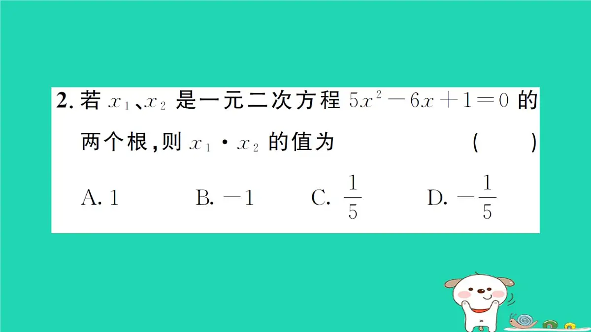2025九年级数学上册第22章22.2一元二次方程的解法22.2.5一元二次方程的根与系数的关系作业课件新版华东师大版第3页
