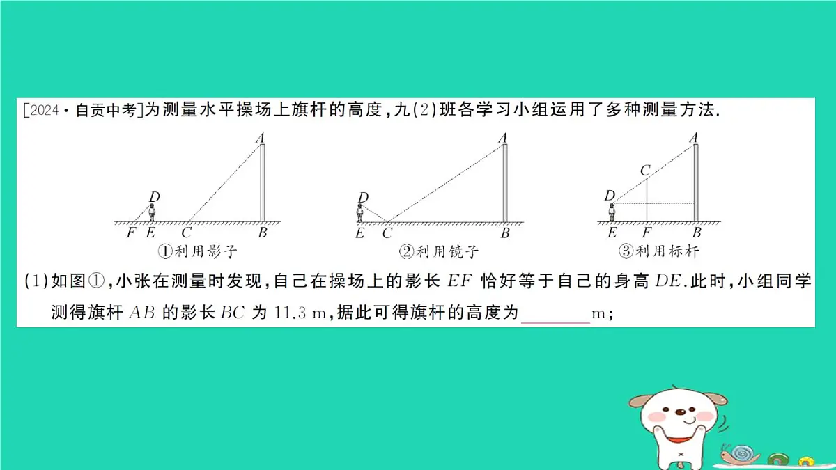2025九年级数学上册第23章图形的相似综合与实践高度的测量作业课件新版华东师大版第2页