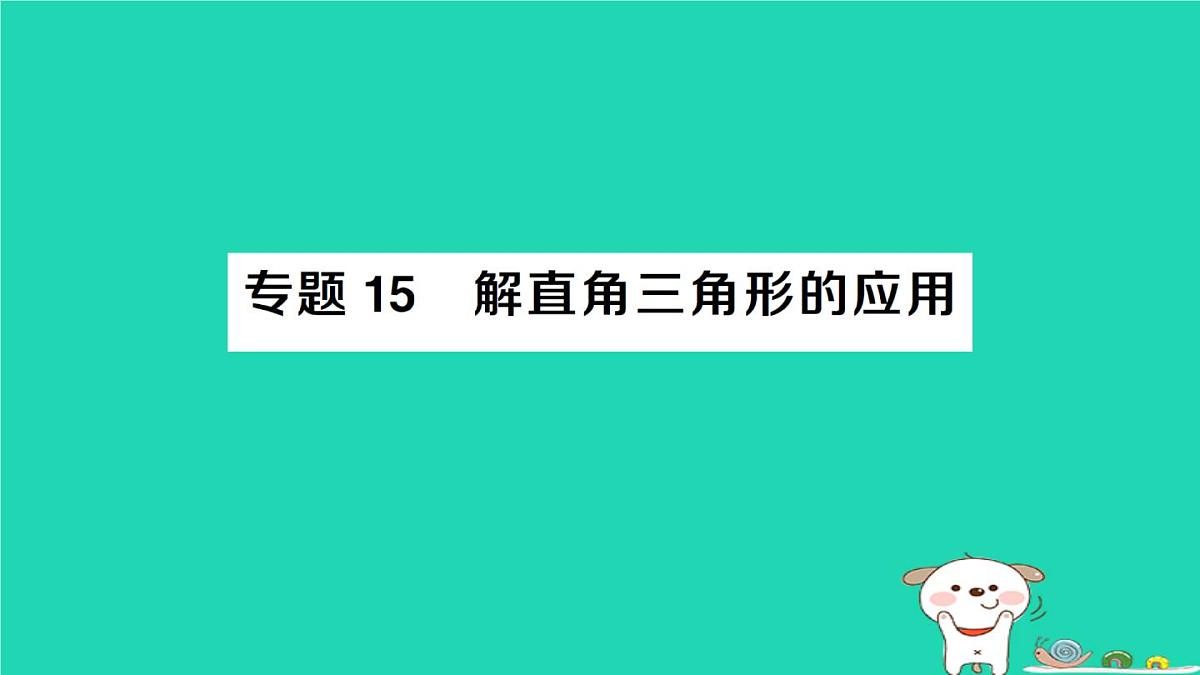 2025九年级数学上册第24章解直角三角形24.4解直角三角形专题15解直角三角形的应用题型强化专题作业课件新版华东师大版第1页