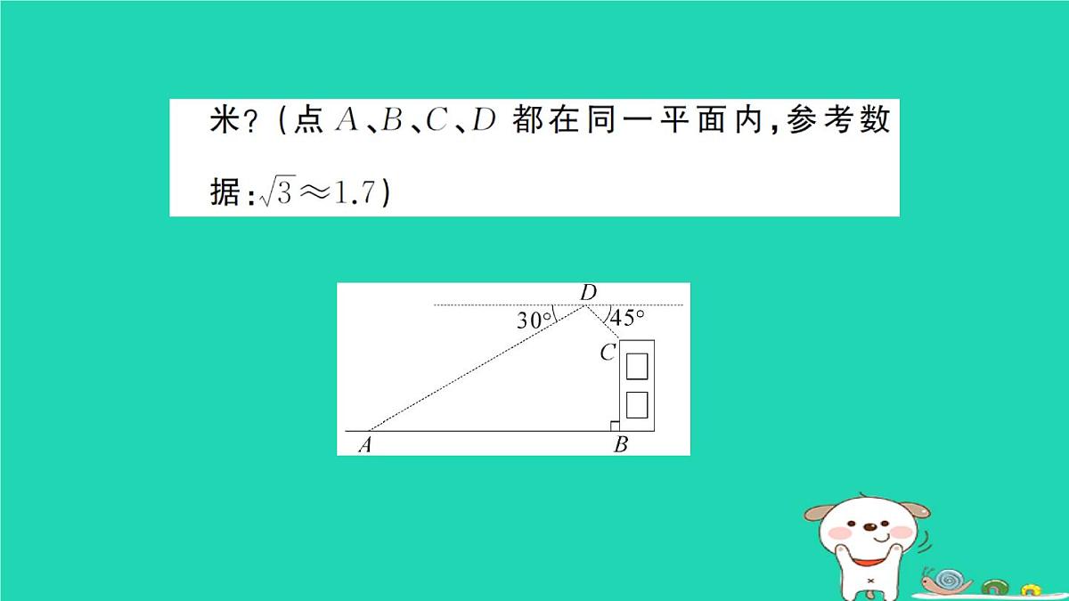 2025九年级数学上册第24章解直角三角形24.4解直角三角形专题15解直角三角形的应用题型强化专题作业课件新版华东师大版第5页