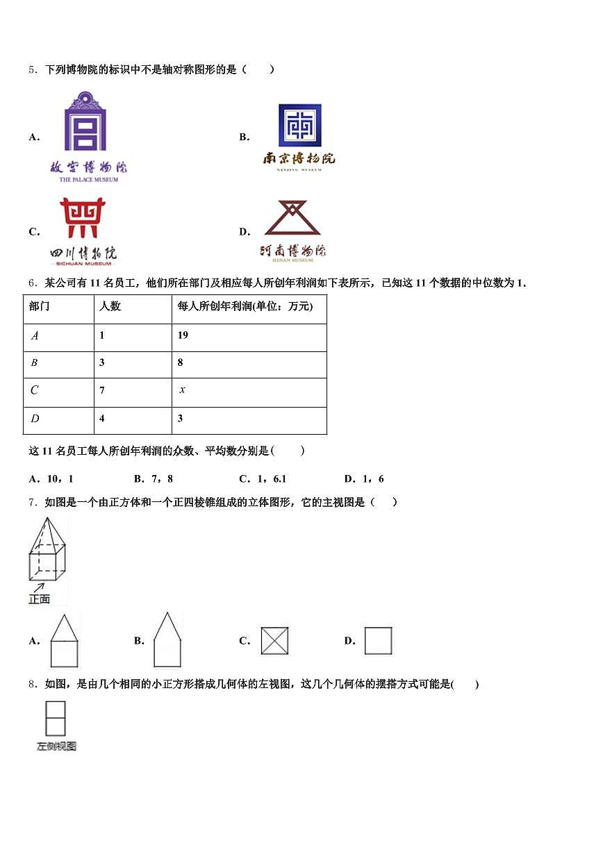2025届福建省福州市连江县中考数学模拟精编试卷含解析第2页