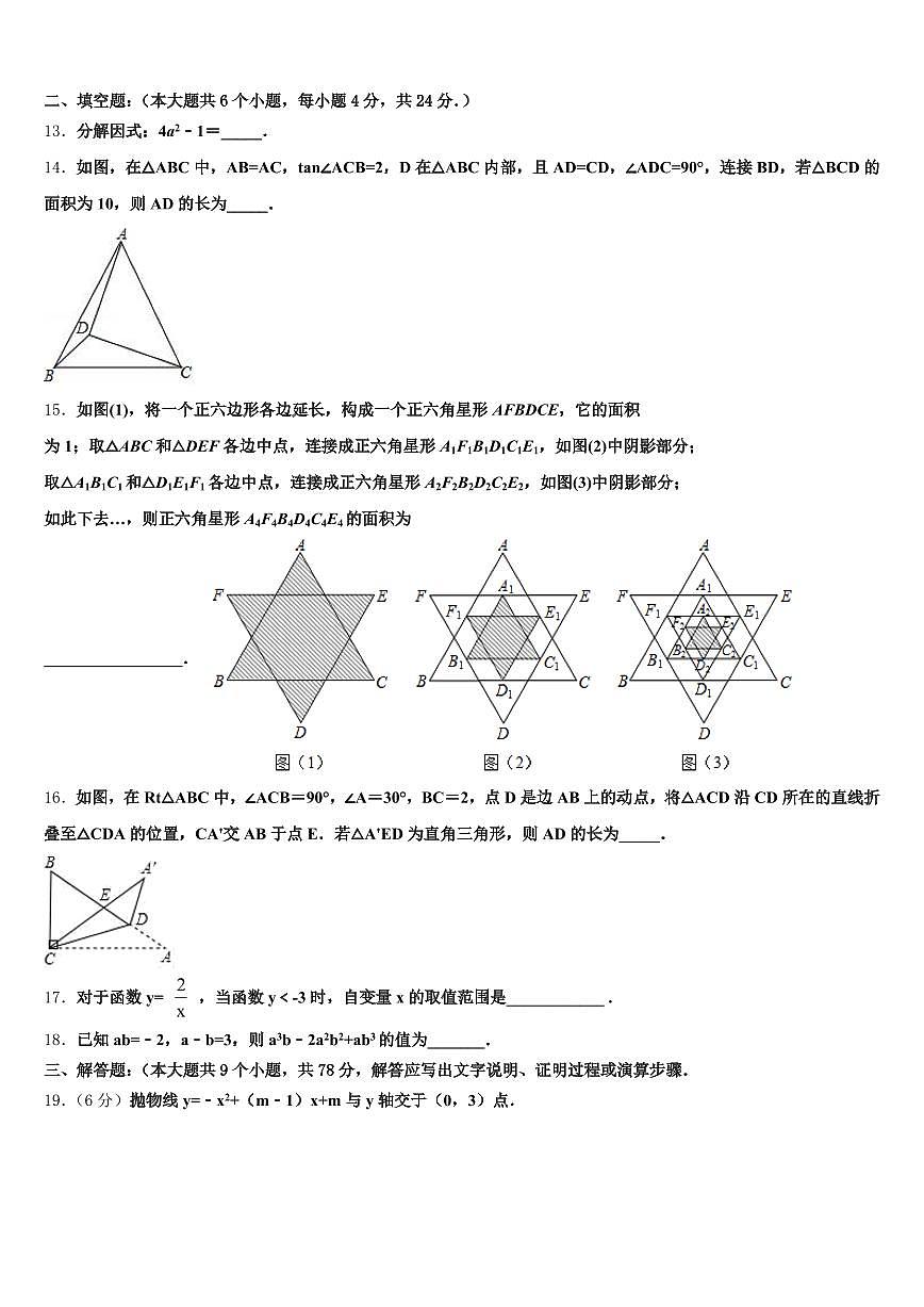 盐城市滨海县2025届中考数学考前最后一卷含解析第3页