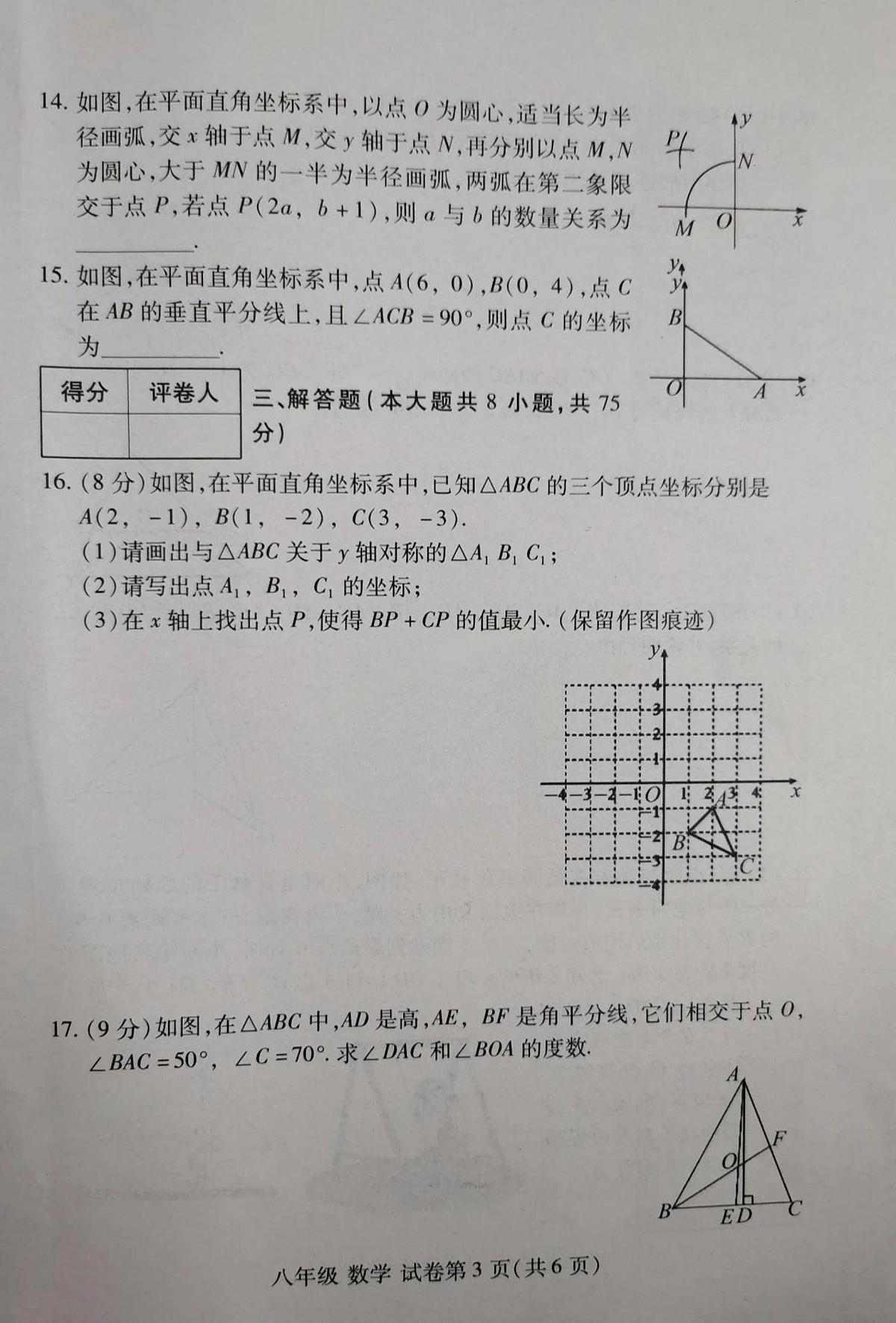 河南省洛阳市伊滨区、瀍河区2024-2025学年八年级上学期期中数学试题第3页