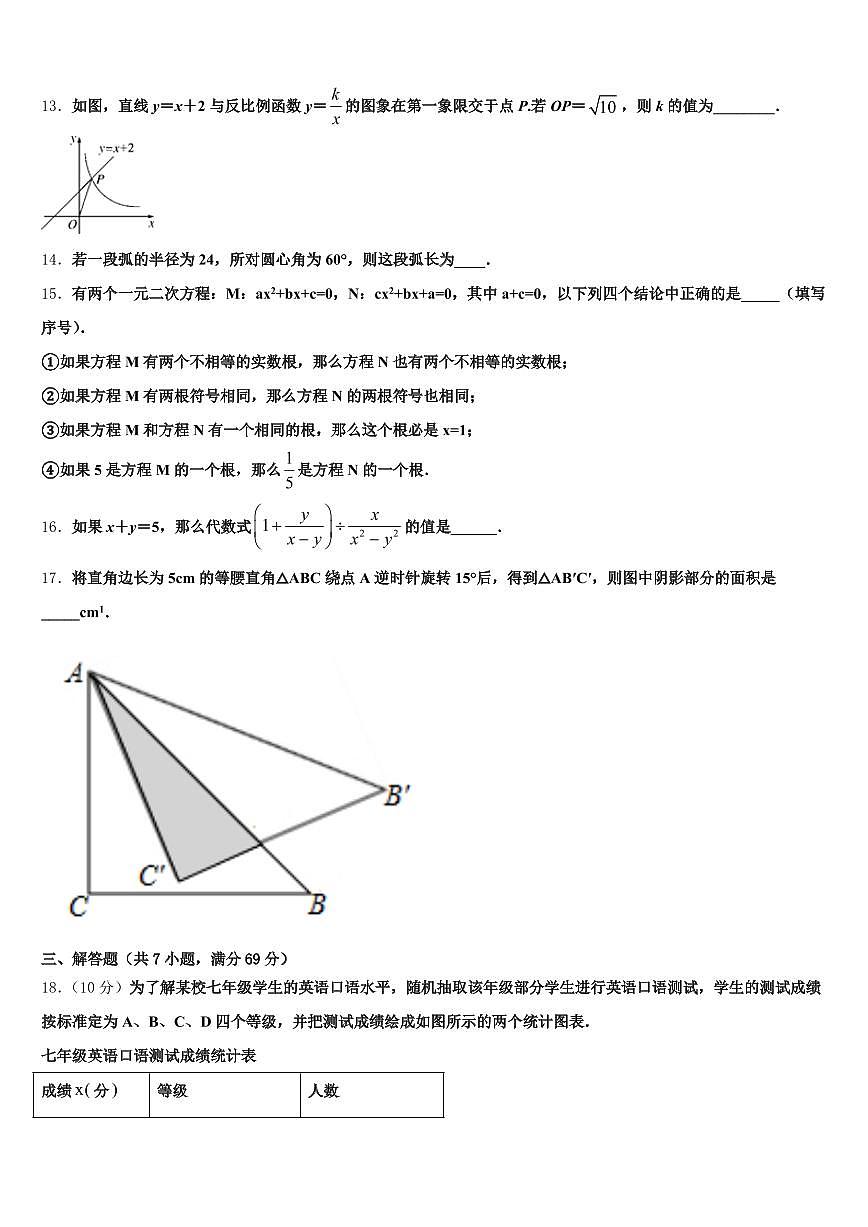百色市西林县2025年中考五模数学试题含解析第3页