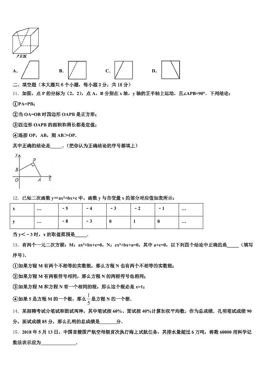 2025年安徽省阜阳市中考数学全真模拟试题含解析第3页