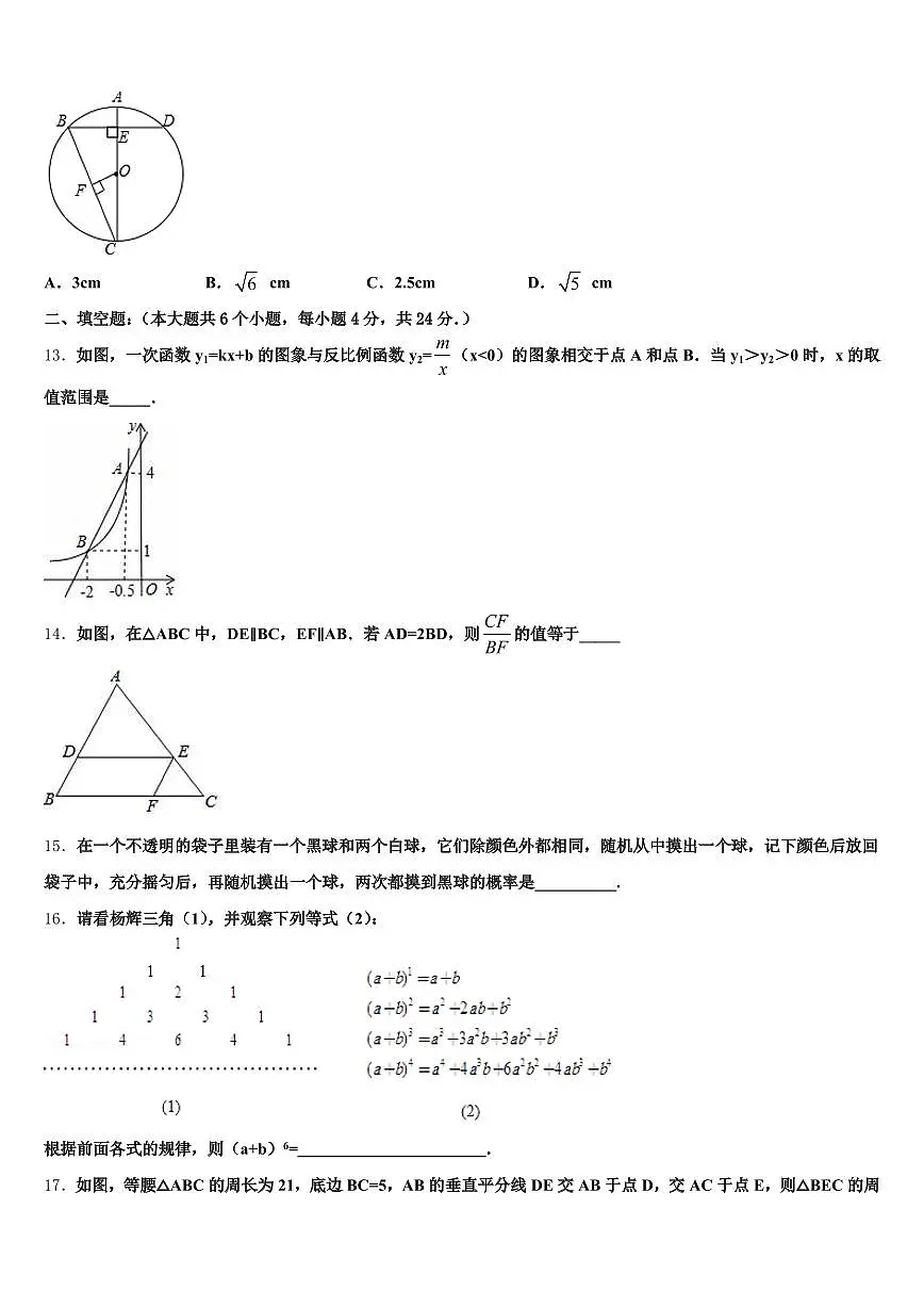甘肃省平凉市灵台县2025年中考适应性考试数学试题含解析第3页