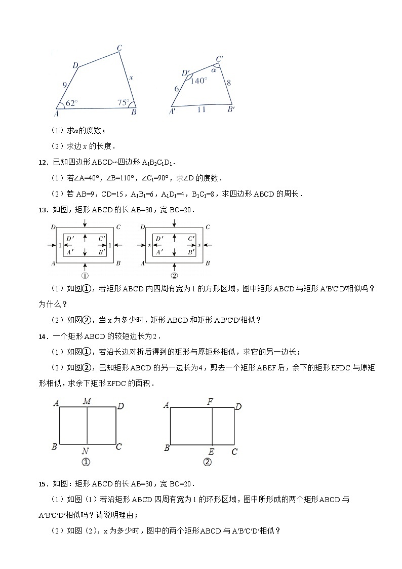 4.3相似多边形—2025-2026学年北师大版数学九（上）课堂达标训练第3页