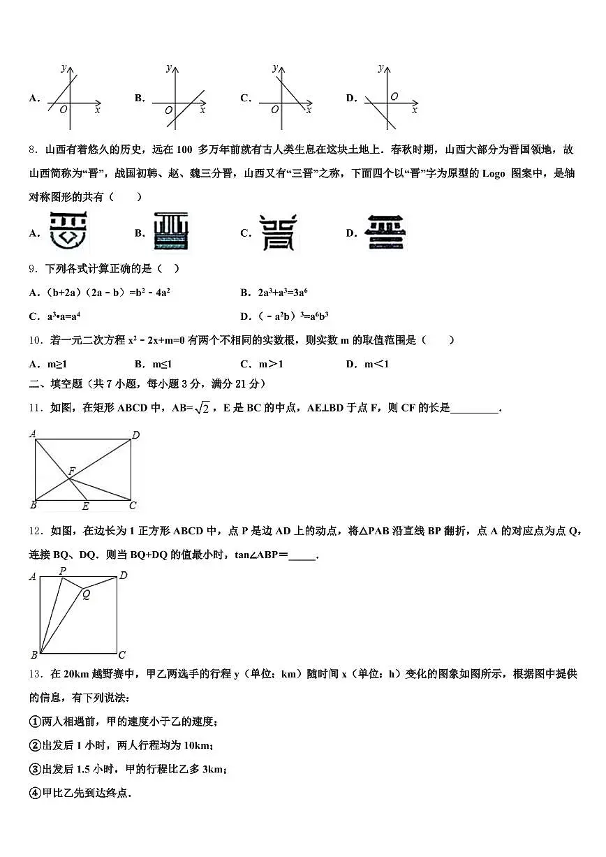 2025届河口瑶族自治县中考数学猜题卷含解析第2页
