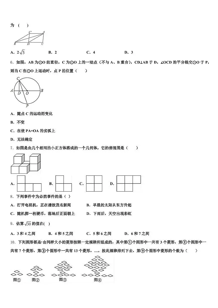 2025年商城县中考数学全真模拟试题含解析第2页