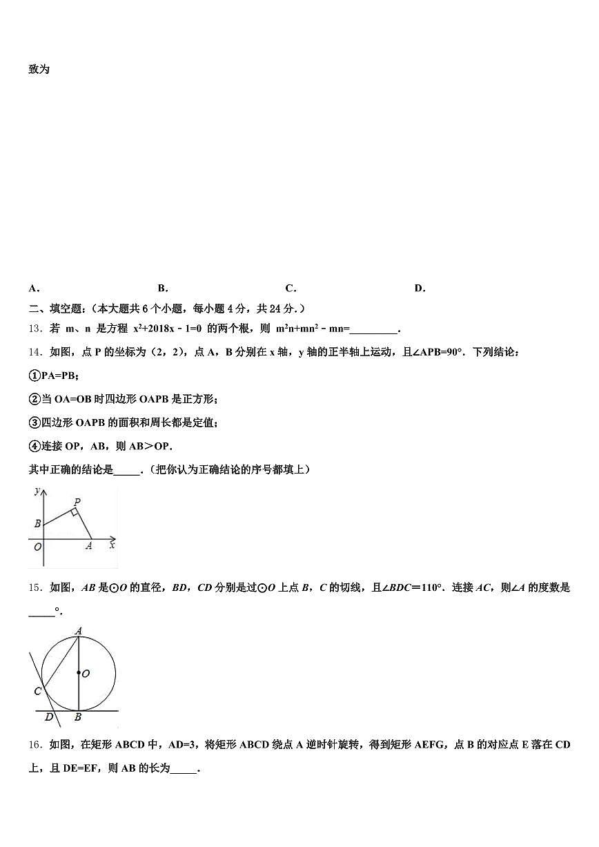 河北省石家庄市井陉矿区2024-2025学年中考联考数学试卷含解析第3页