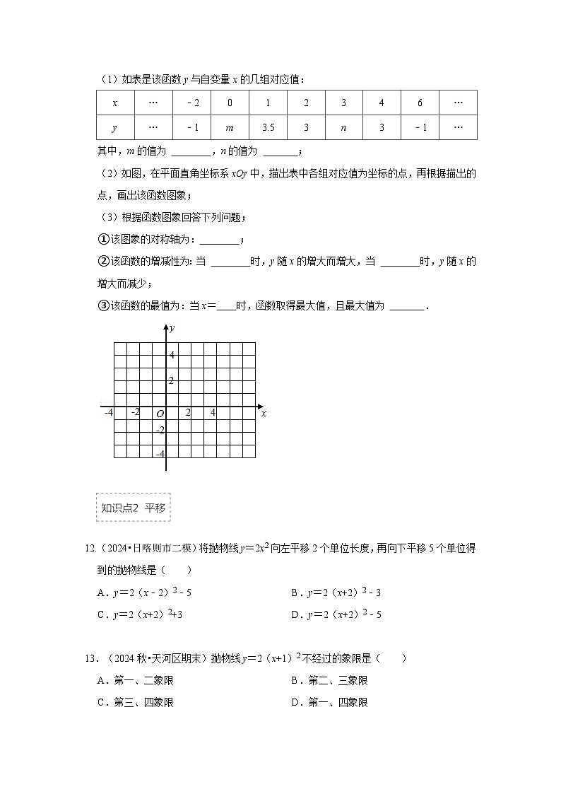 25-26学年人教九年级数学上册专项训练测试-专题22.1.4 二次函数y=a（x-k）²+h的图像和性质（附名师详解）第3页