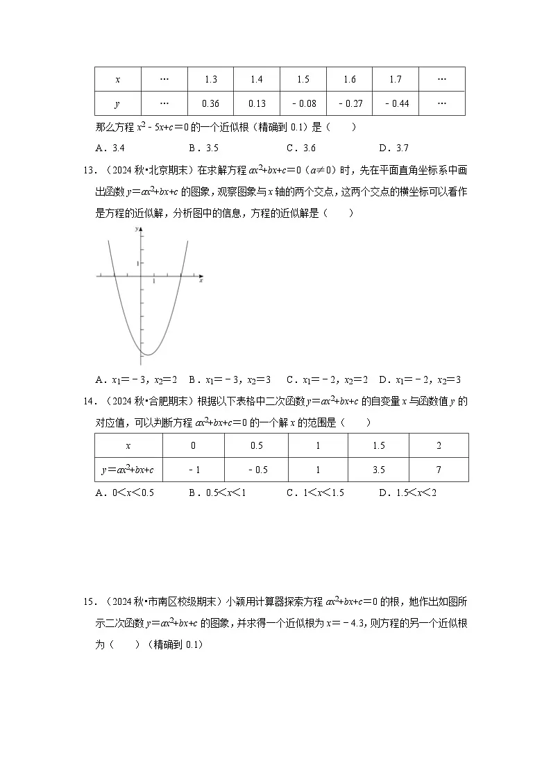 25-26学年人教九年级数学上册专项训练测试-专题22.2.1 二次函数与一元二次方程（1）（附名师详解）第3页