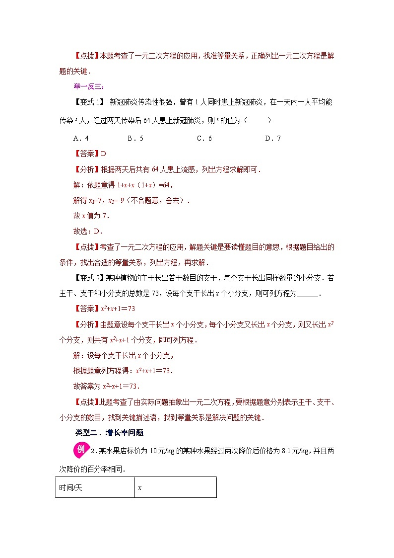 2026中考人教九年级数学上册基础讲练-专题21.18 实际问题与一元二次方程（知识讲解）（附名师详解）第3页