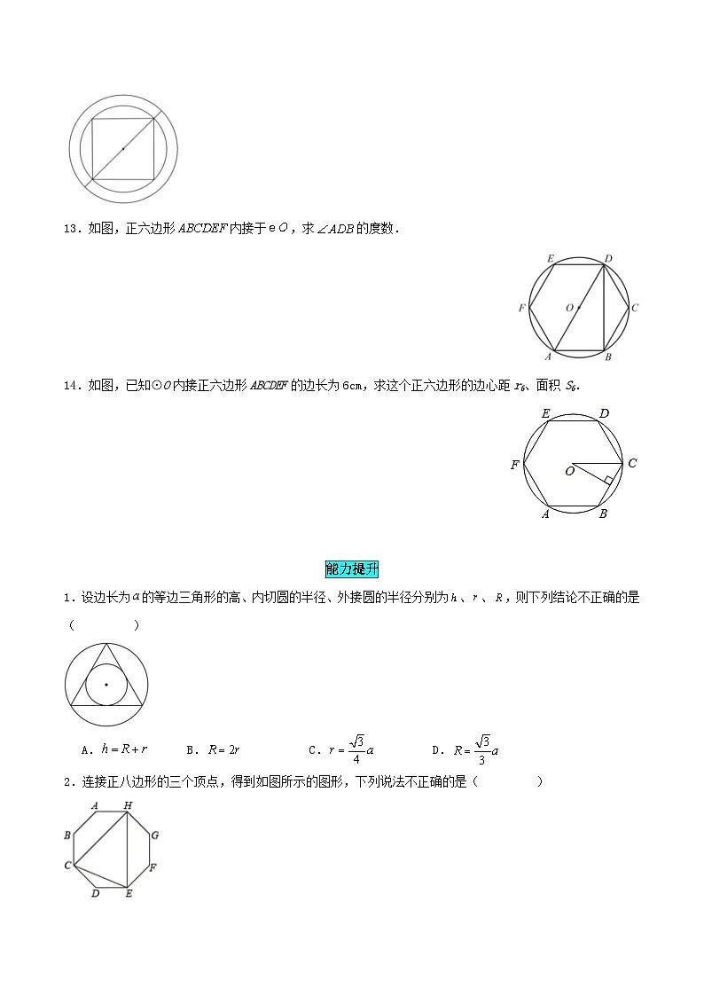 25秋-人教版九年级数学上册训练243正多边形与圆（基础+拔高）（学生版+名师详解版）第3页