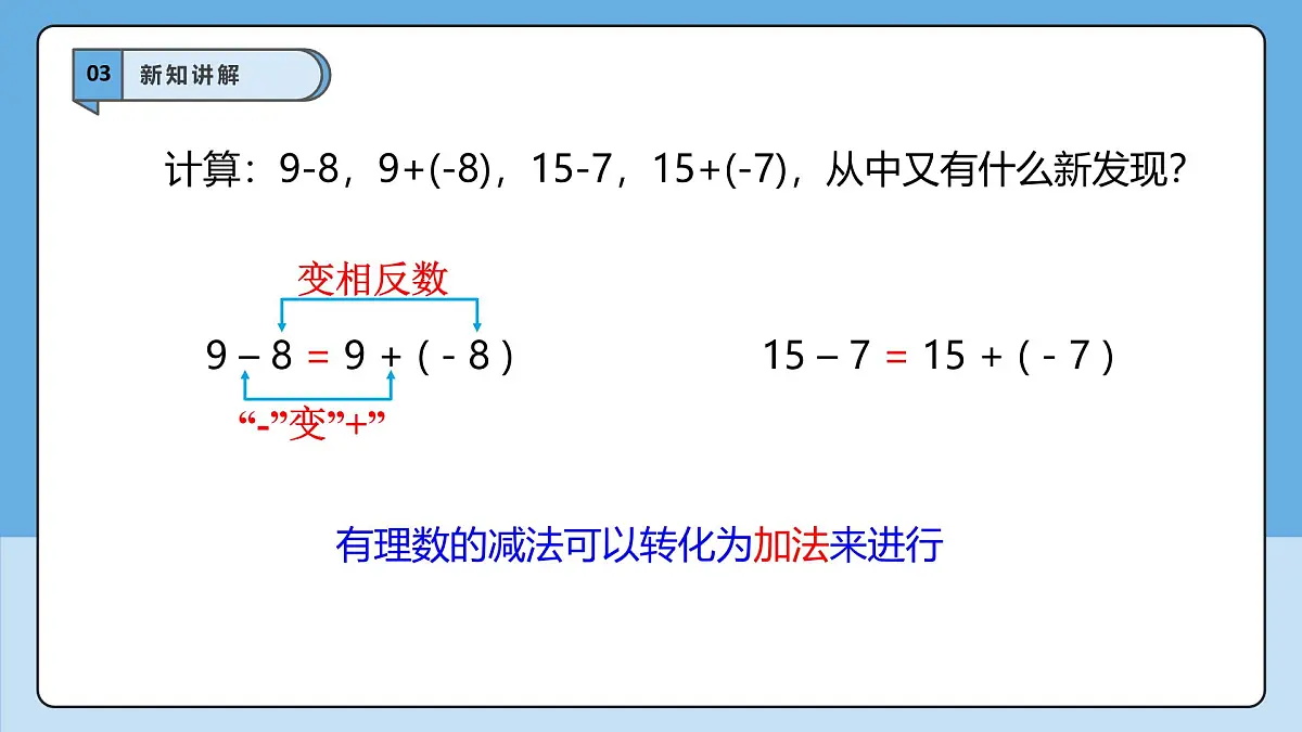  （2025-2026学年）人教版数学七年级上册2.1.2 有理数的减法（第一课时）-课件第7页