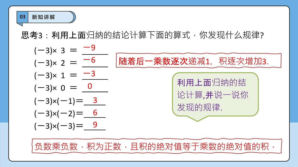  （2025-2026学年）人教版数学七年级上册2.2.1 有理数的乘法（第一课时）-课件第8页