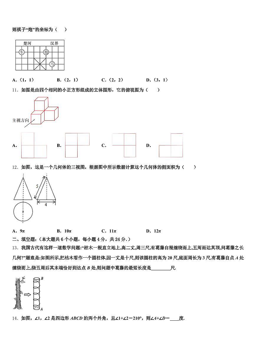 2025年西藏昌都地区洛隆县中考考前最后一卷数学试卷含解析第3页