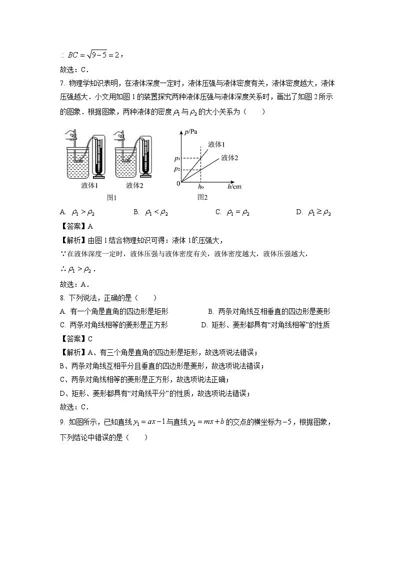 湖南省长沙市宁乡市2024-2025学年八年级下学期期末考试试卷数学试卷（解析版）第3页