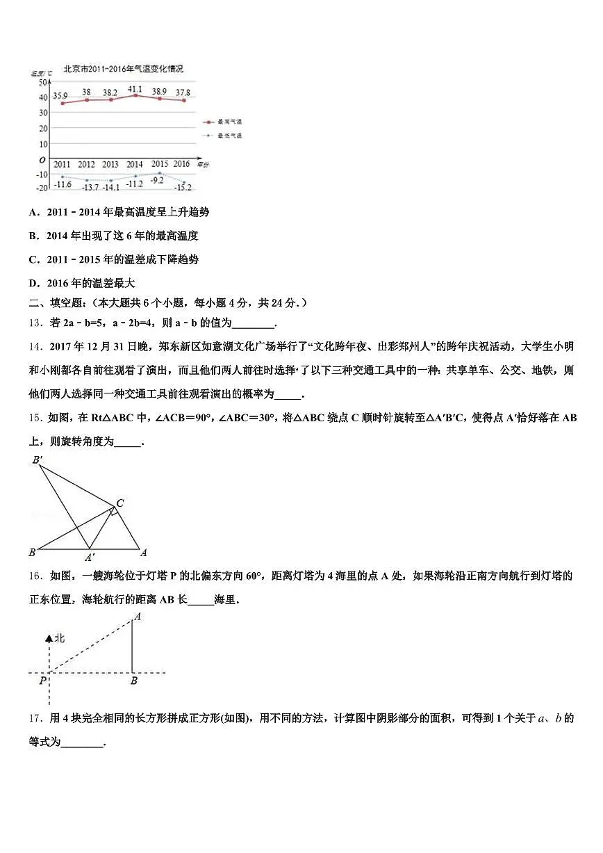 2024-2025学年海南省三亚市陵水黎族自治县中考数学押题卷含解析第3页