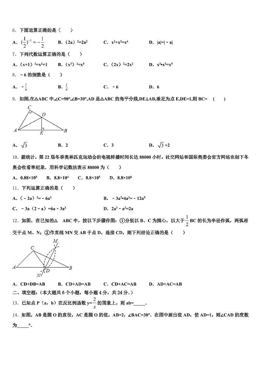 平顶山市鲁山县2024-2025学年中考数学全真模拟试卷含解析第2页
