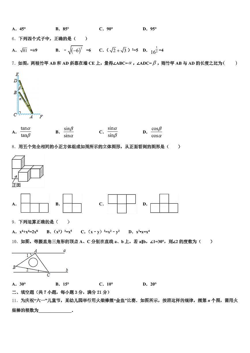 2024-2025学年广东省湛江市赤坎区中考数学仿真试卷含解析第2页