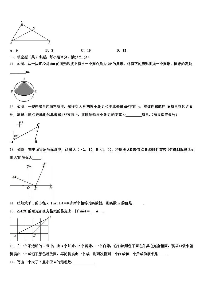 黑龙江省齐齐哈尔市克山县2024-2025学年中考数学对点突破模拟试卷含解析第3页