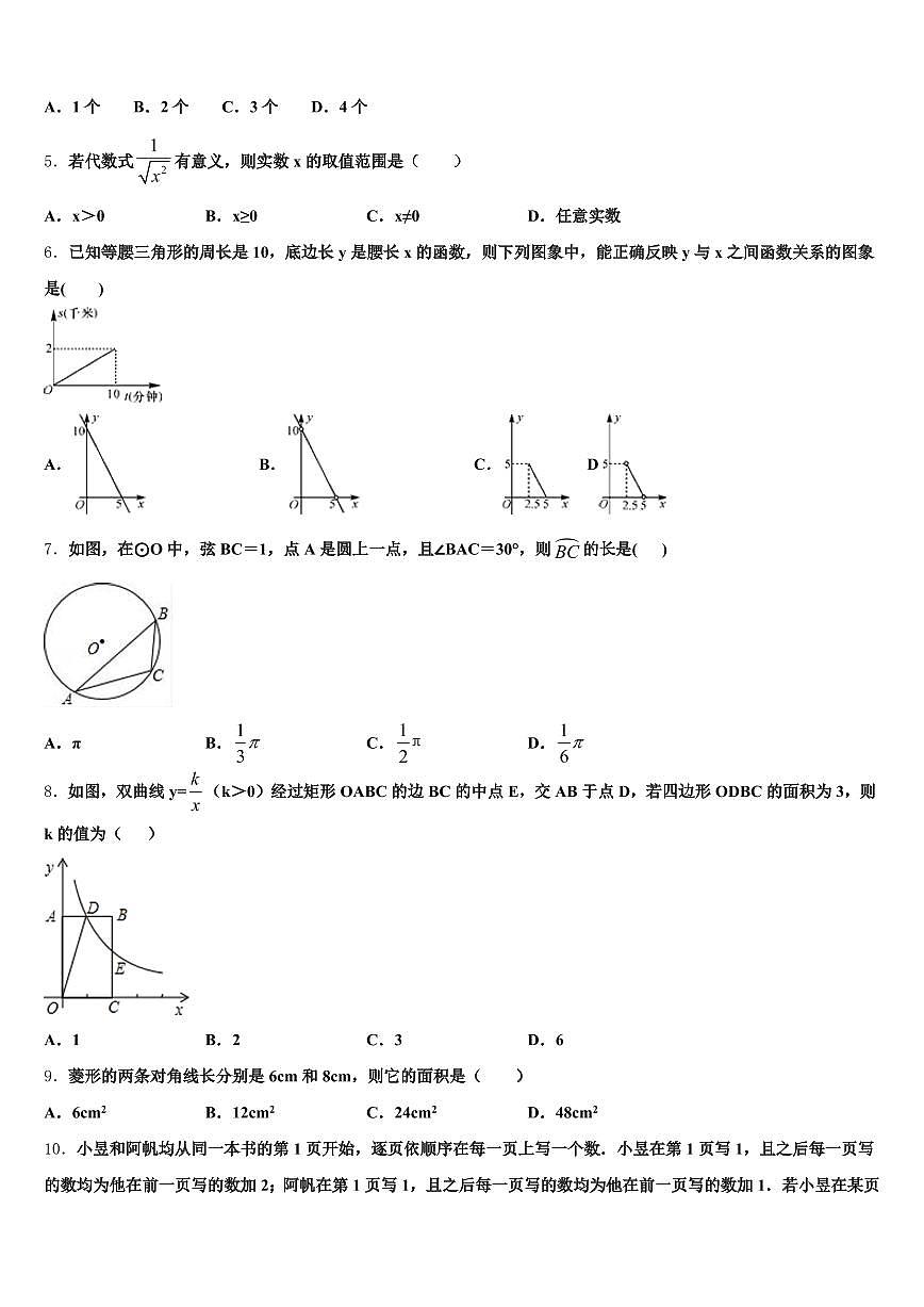 昭通市巧家县2024-2025学年中考数学考试模拟冲刺卷含解析第2页