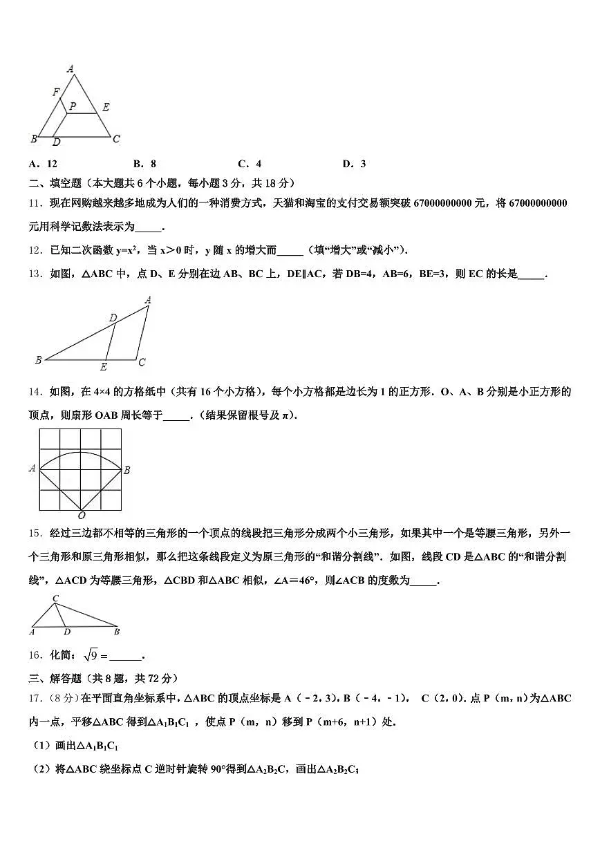 白山市江源区2025年中考数学适应性模拟试题含解析第3页