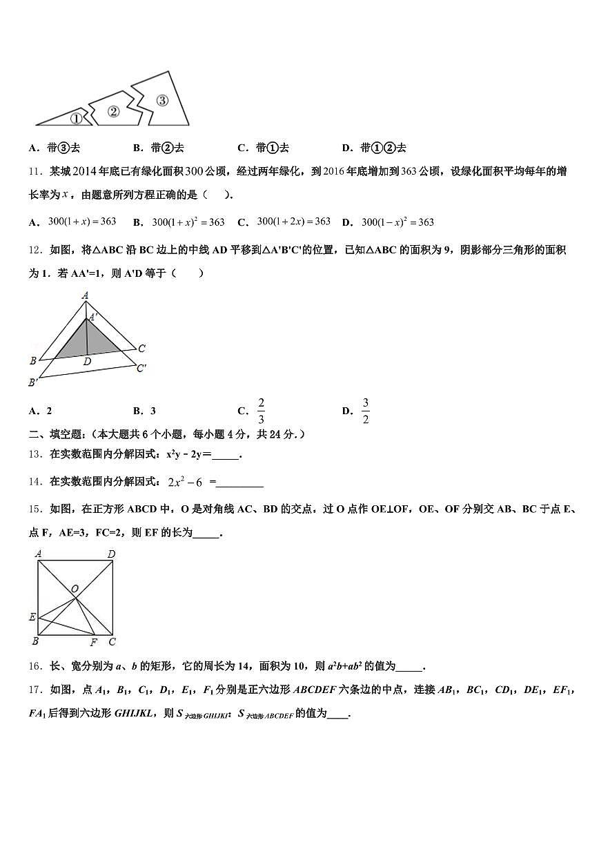 2025年山东省滨州市阳信县中考数学模拟预测题含解析第3页