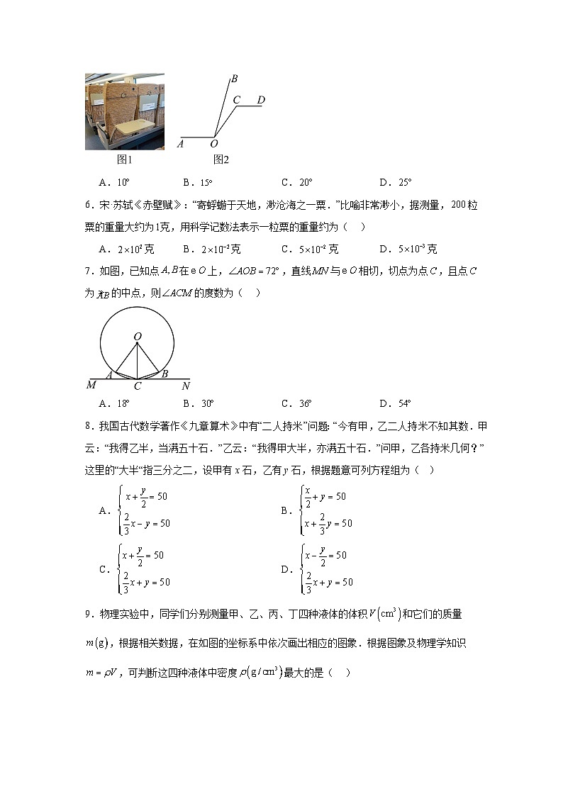 2025年山西省朔州市应县部分学校中考第二次模拟数学试卷（附答案解析）第2页