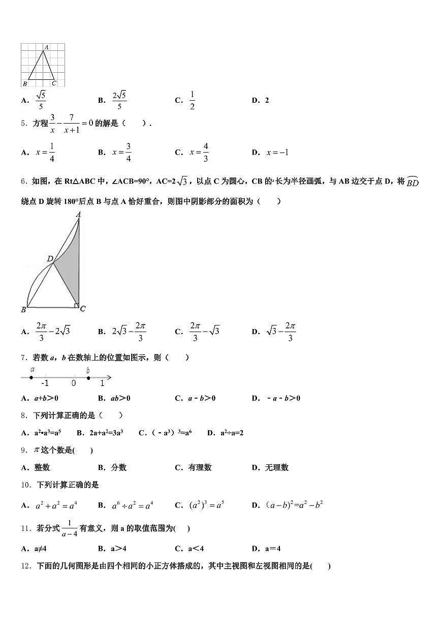 甘南藏族自治州碌曲县2025年中考押题数学预测卷含解析第2页