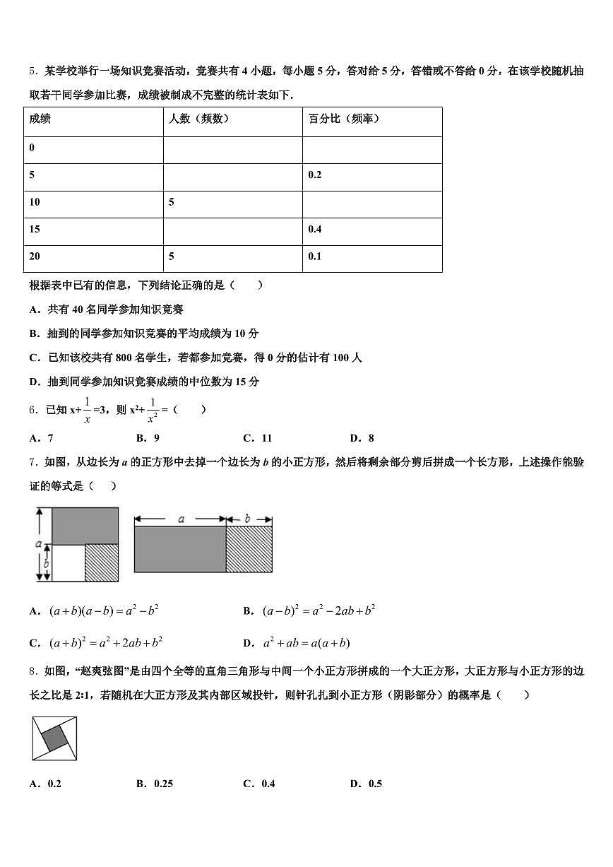 2024-2025学年汝南县毕业升学考试模拟卷数学卷含解析第2页