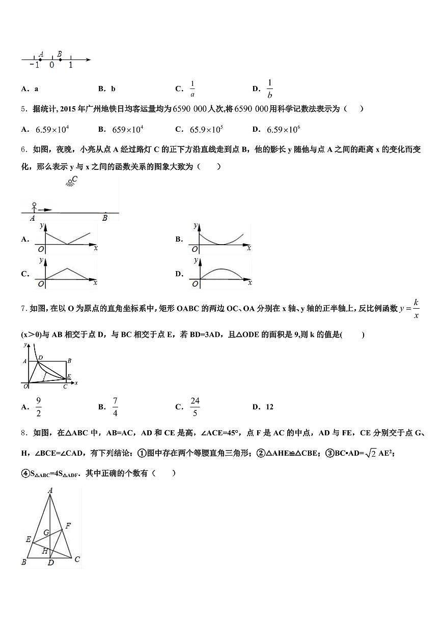 2024-2025学年长春市德惠市中考数学押题试卷含解析第2页