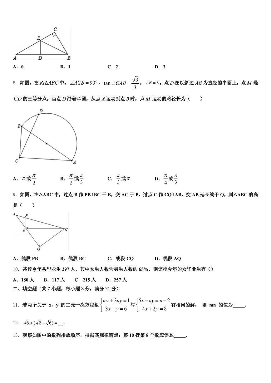 石家庄市鹿泉市2025年中考数学考前最后一卷含解析第2页