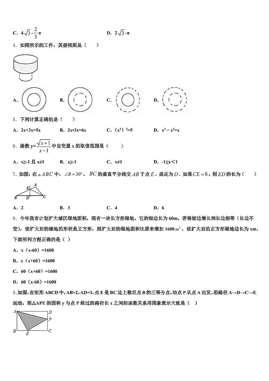 磐安县2024-2025学年中考数学适应性模拟试题含解析第2页