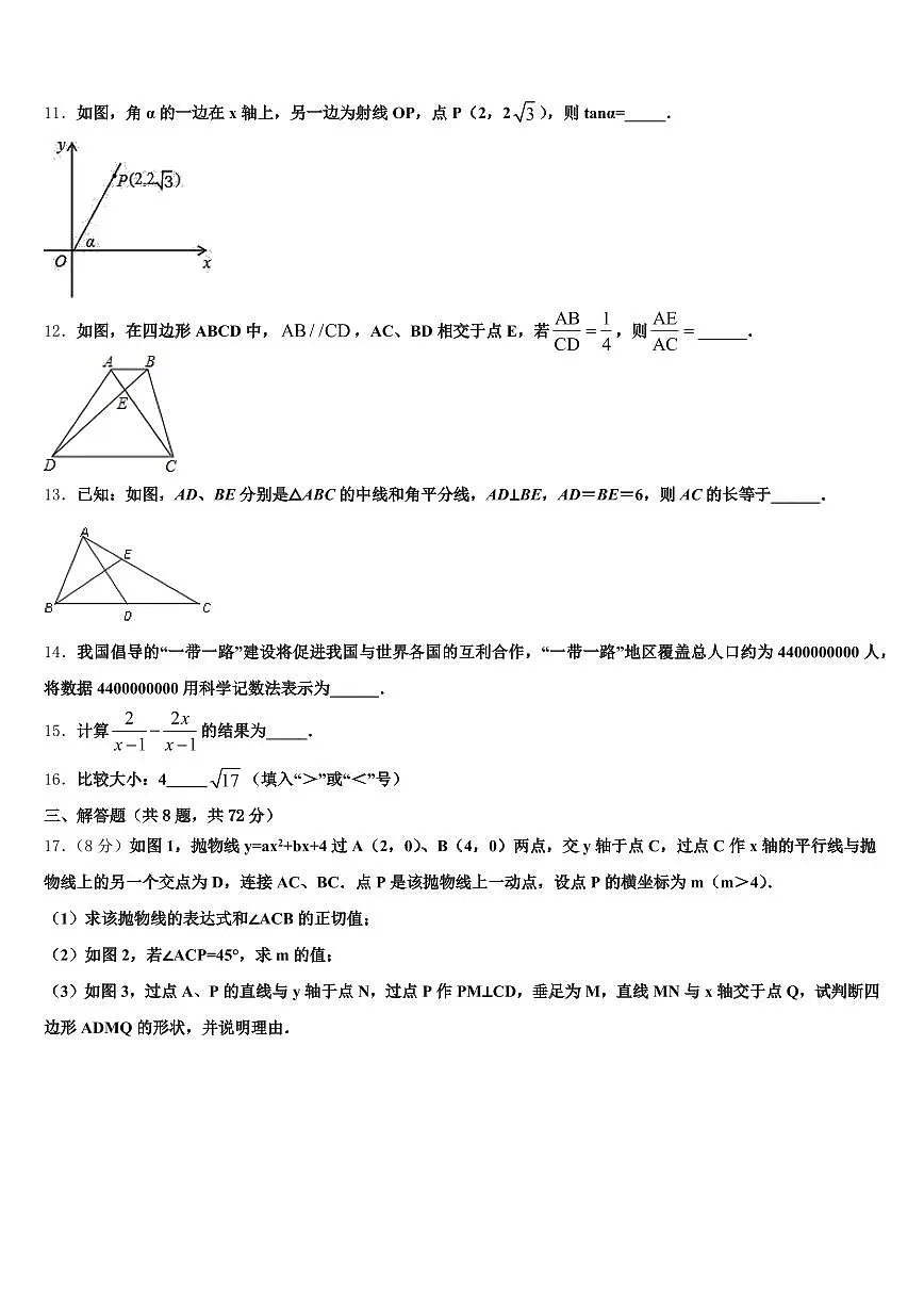 2024-2025学年山南地区加查县中考数学仿真试卷含解析第3页