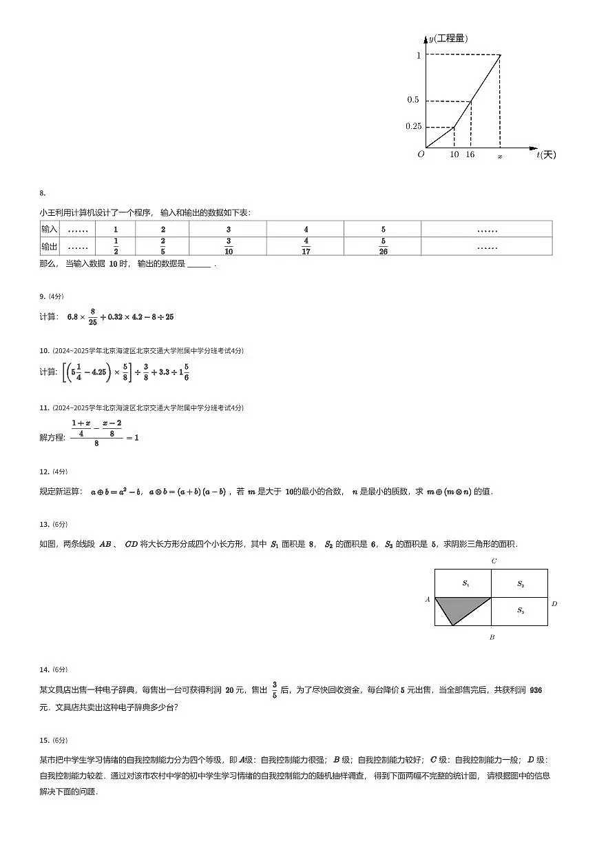 2024~2025学年北京海淀区北京交通大学附属中学初一上学期分班考试数学试卷（小升初分班考）（有答案解析）第2页