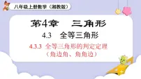 初中数学湘教版（2024）八年级上册（2024）4.3 全等三角形课前预习课件ppt