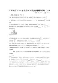 （小升初分班考）2025年江苏地区重点学校新初一入学分班数学模拟试卷有答案