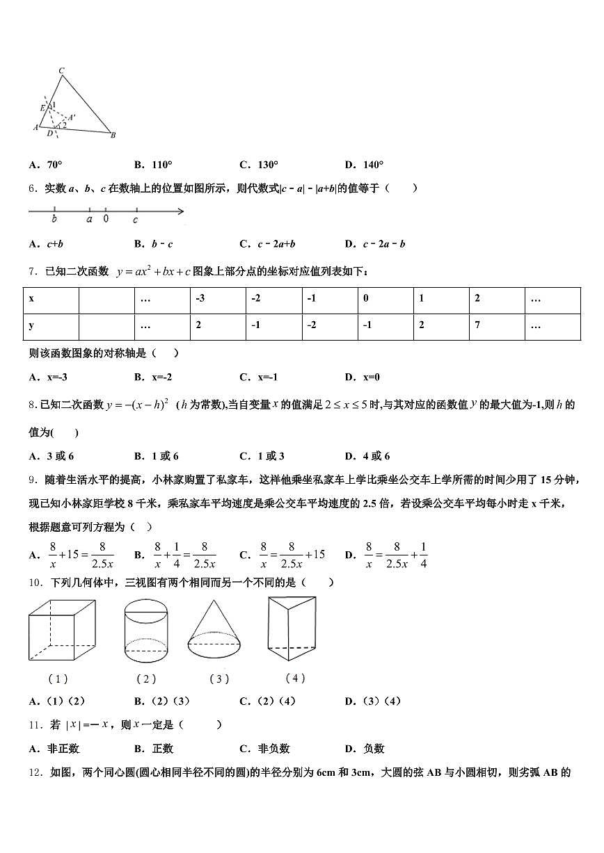 河南省鹤壁市山城区2024-2025学年中考联考数学试卷含解析第2页
