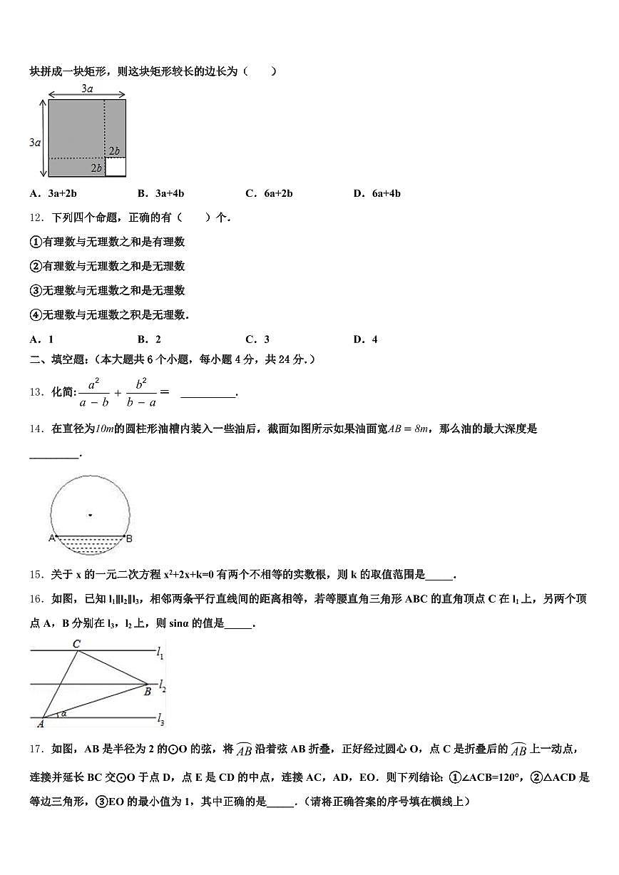 湖南省岳阳市平江县2025届中考数学考前最后一卷含解析第3页