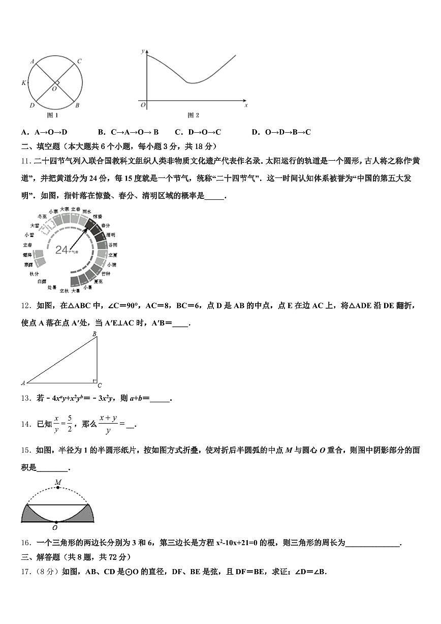 2025年甘肃省定西地区中考数学最后冲刺模拟试卷含解析第3页