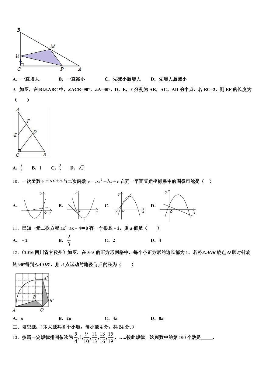 2024-2025学年绥芬河市中考一模数学试题含解析第3页