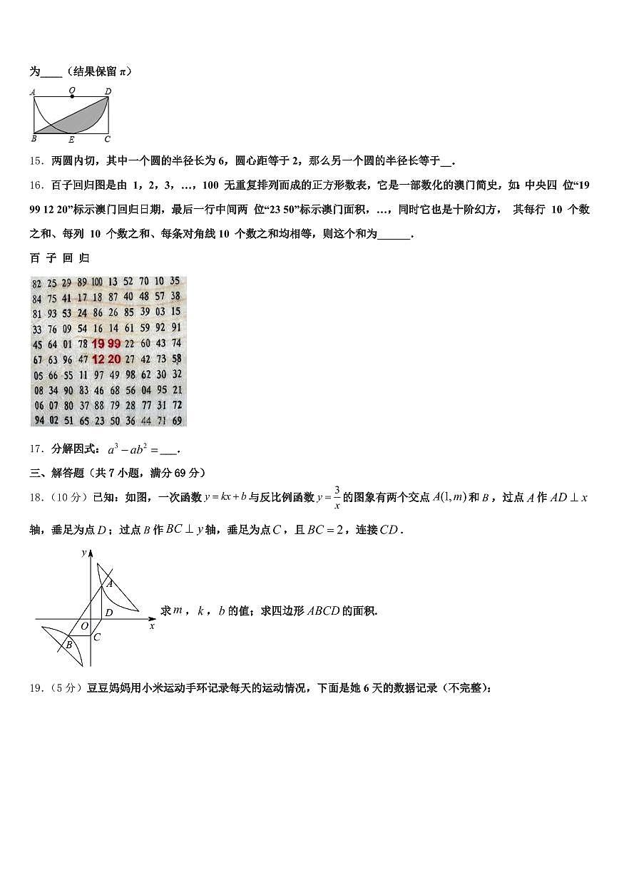 2025年湖北省黄冈市罗田县中考数学最后一模试卷含解析第3页